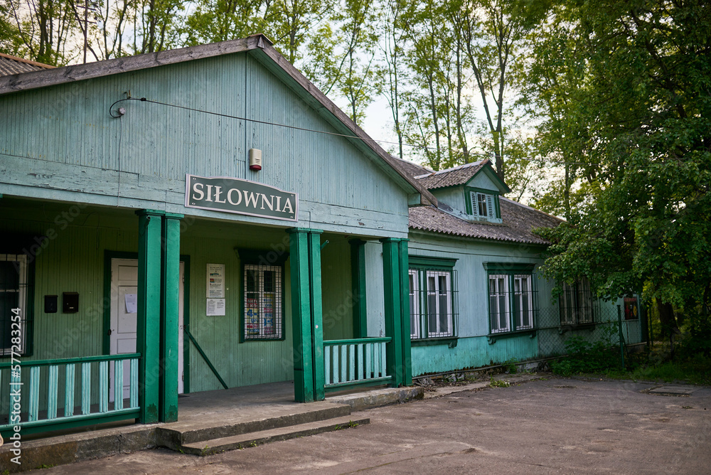 Green wooden house of Osiedle
