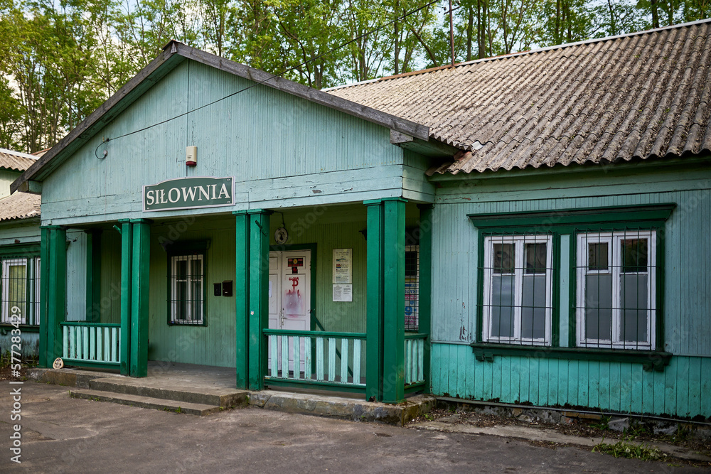 Green wooden house of Osiedle