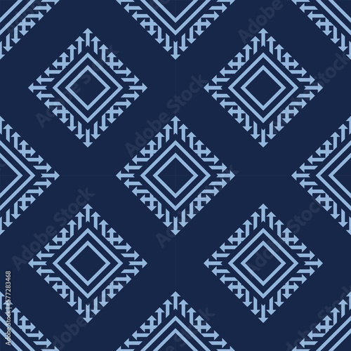 Ethnic fabric pattern Designed from geometric shapes Ethnic Asian style fabric pattern Used for home decoration carpet work
