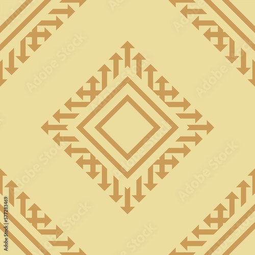 Ethnic fabric pattern Designed from geometric shapes Ethnic Asian style fabric pattern Used for home decoration, carpet work, 