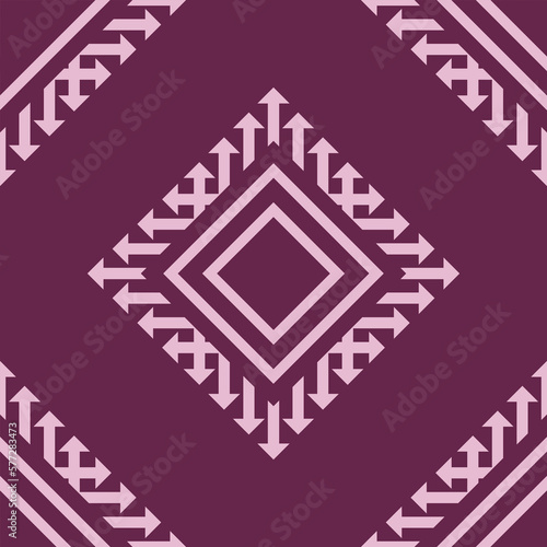Ethnic fabric pattern Designed from geometric shapes Ethnic Asian style fabric pattern Used for home decoration carpet work
