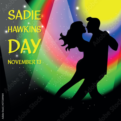 Sadie Hawkins Day. Design suitable for greeting card poster and banner photo