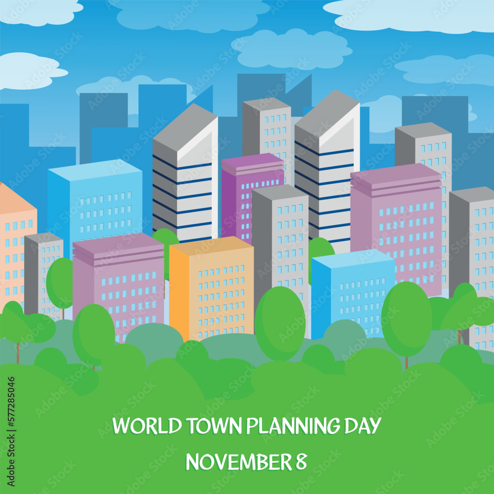 World Town Planning Day . Design suitable for greeting card poster and banner