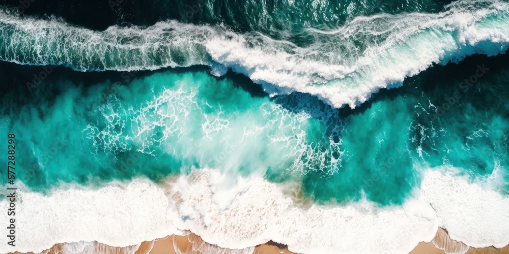 Spectacular Aerial view of the ocean waves. Generative AI Spectacular Aerial view of the ocean waves. Generative AI