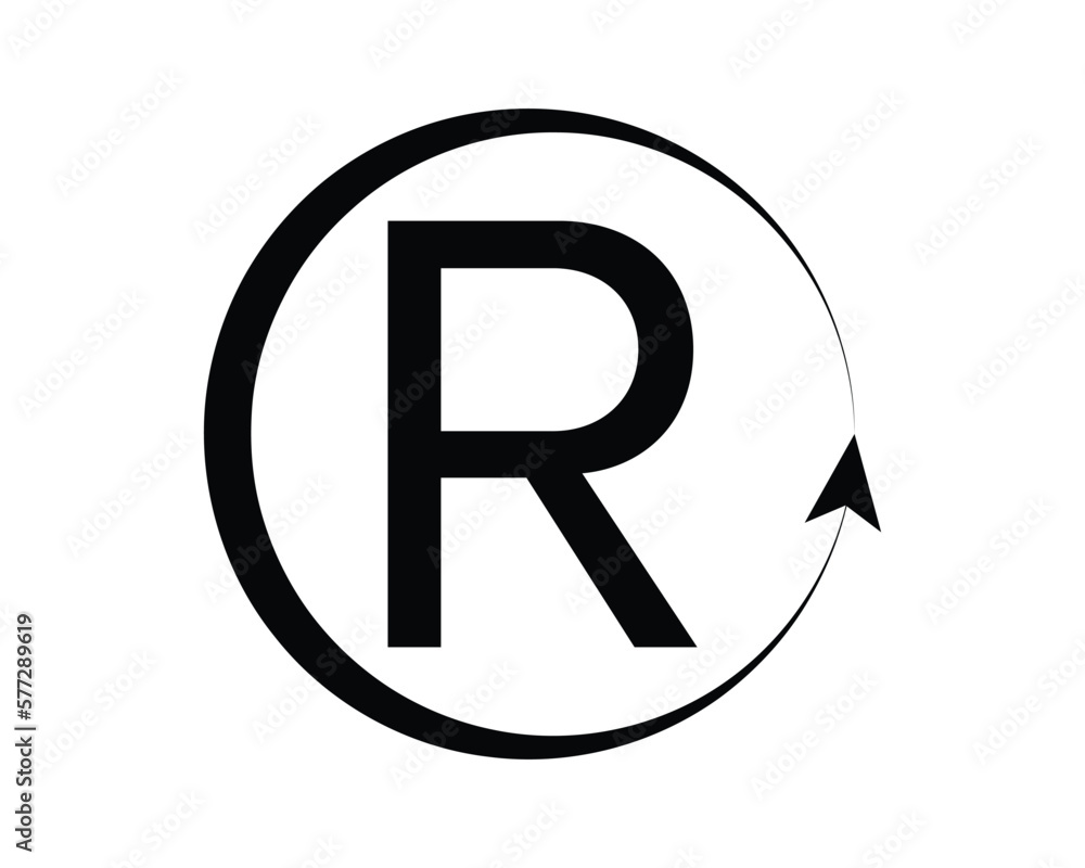 R letter vector with circle creative design template elements. R letter vector with circle creative design template elements.