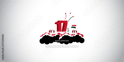 Vector illustration for happy evacuation day Syria