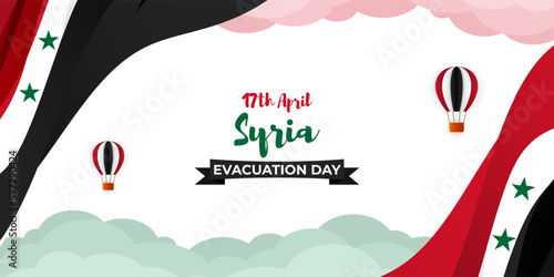 Vector illustration for happy evacuation day Syria