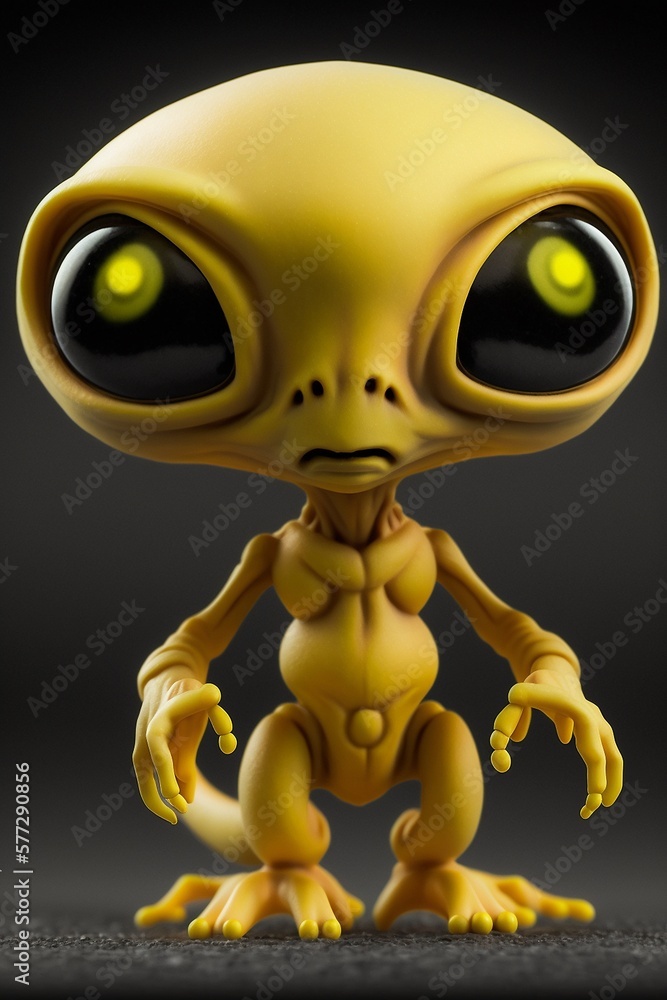 Kleine putzige Alien Plastik Figur, ai generativ Kleine putzige Alien Plastik Figur, ai generativ