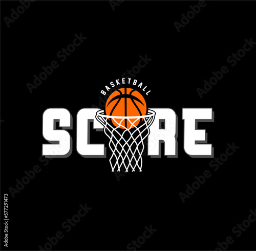 SCORE, Basketball sport graphic for young design t shirt print