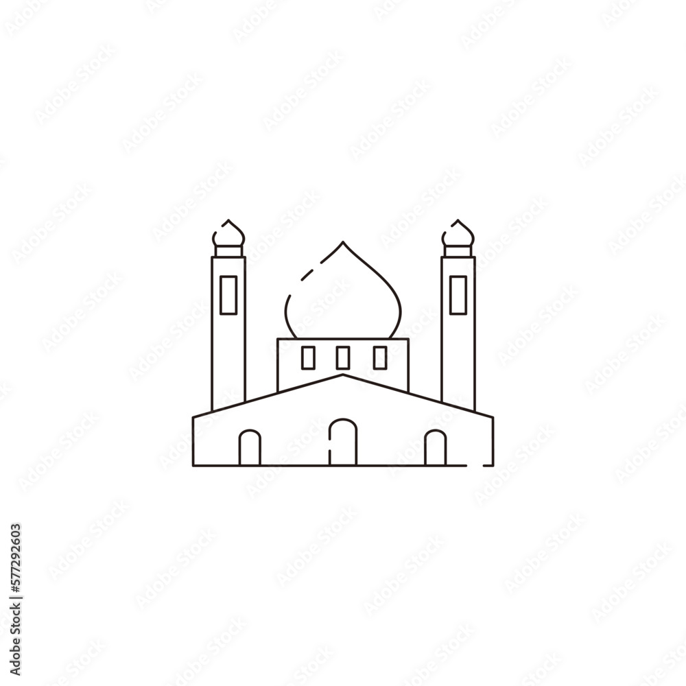 Muslim Building Icon Concept Isolated