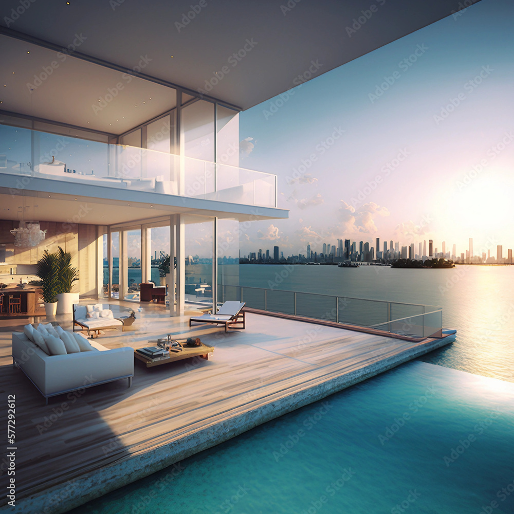 Fototapeta premium Penthouse with a pool