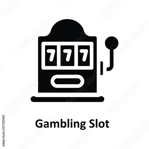 Gambling Slot Vector  solid Icons. Simple stock illustration stock