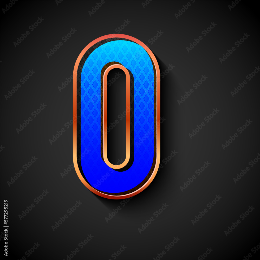 3d Golden font with gold contour, trendy metal alphabet, modern letter O with grid texture 3d Golden font with gold contour, trendy metal alphabet, modern letter O with grid texture