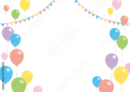 カラフルな風船のフレーム