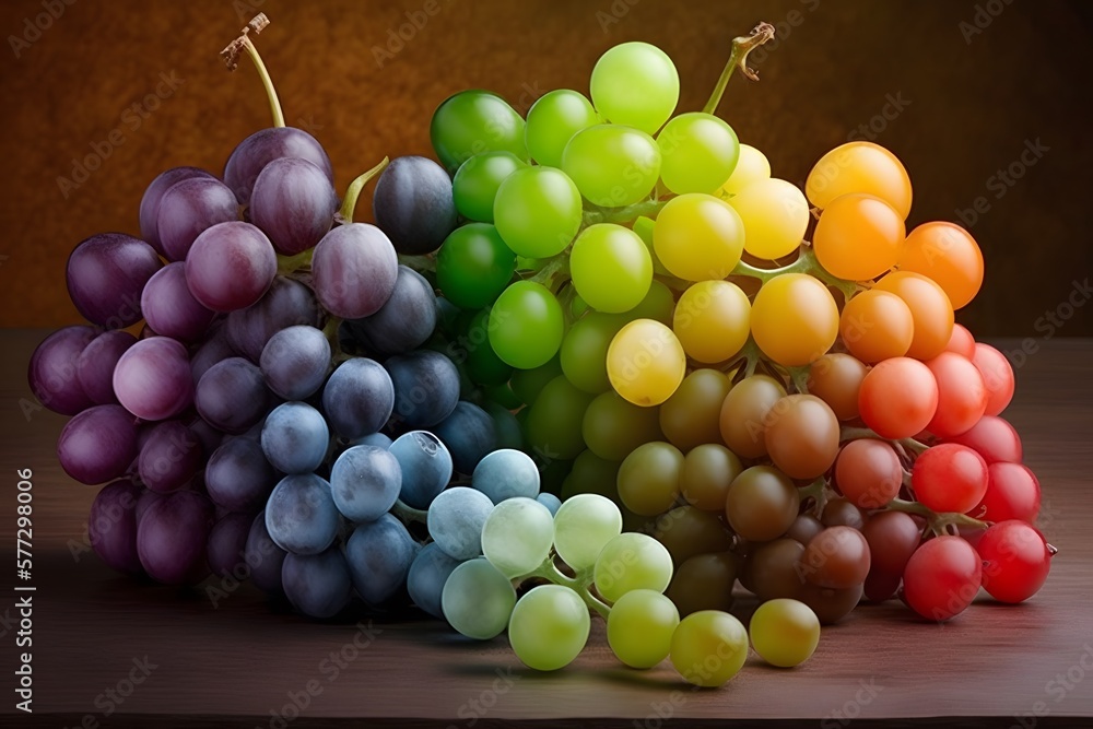 colorful grapes created using Generative AI Technology colorful grapes created using Generative AI Technology