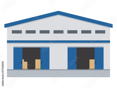 倉庫の外観イラスト