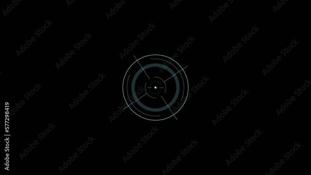 Blue HUD Circle User interface on isolated black background. Target searching scope and scanning element theme. Digital UI and Sci-fi circular. 4K motion graphic footage video Blue HUD Circle User interface on isolated black background. Target searching scope and scanning element theme. Digital UI and Sci-fi circular. 4K motion graphic footage video