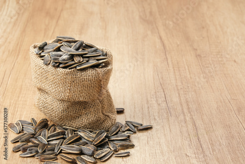 Fotografia Kwaci or Sunflower Seeds, snack made from dried and salted sunflower seeds