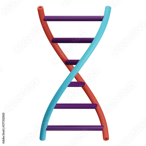 3d illustration of dna icon logo with transparent background