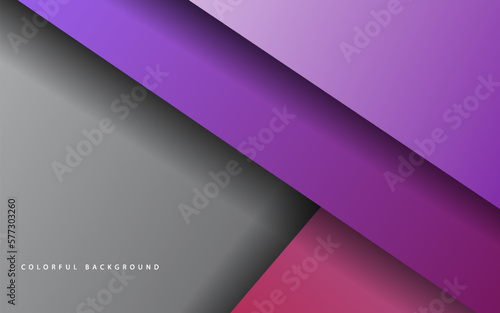 Abstract overlap layer papercut grey and purple background vector