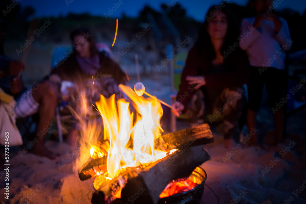 toasting marshmallows at the beach toasting marshmallows at the beach