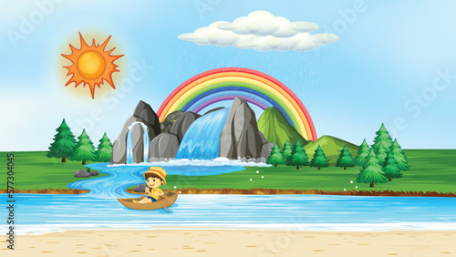 The water cycle on Earth concept