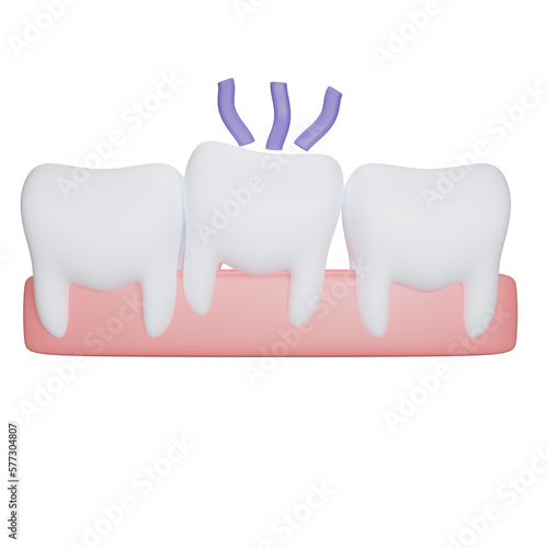 toothache among piled up other teeth