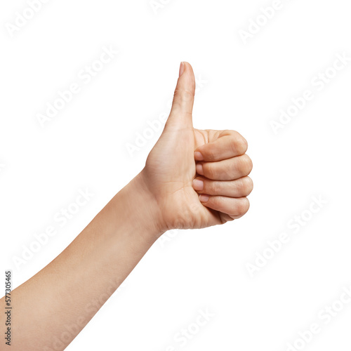 woman's hand making ok sign, isolated