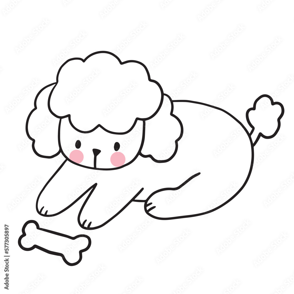 Cartoon cute character white dog vector. Cartoon cute character white dog vector.