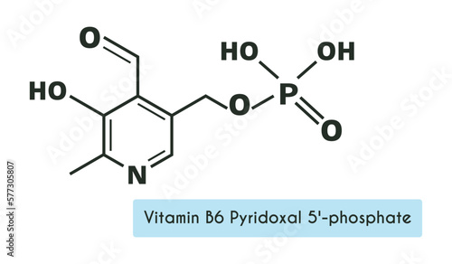Vitamin B6 (pyridoxine) molecule. Skeletal formula.