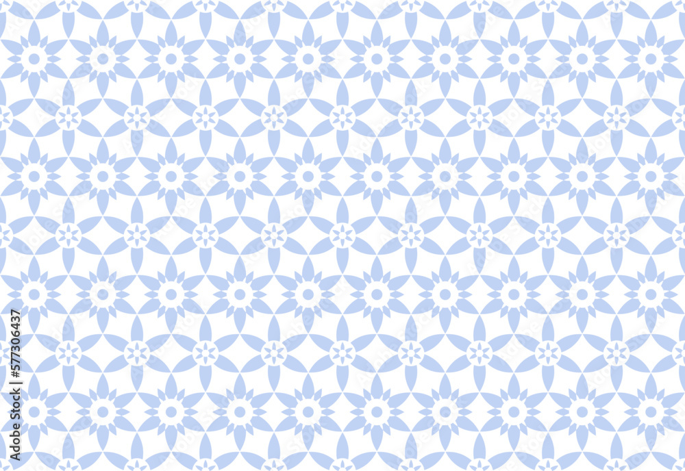 Abstract Seamless Geometric Blue Floral Pattern. Abstract Seamless Geometric Blue Floral Pattern.