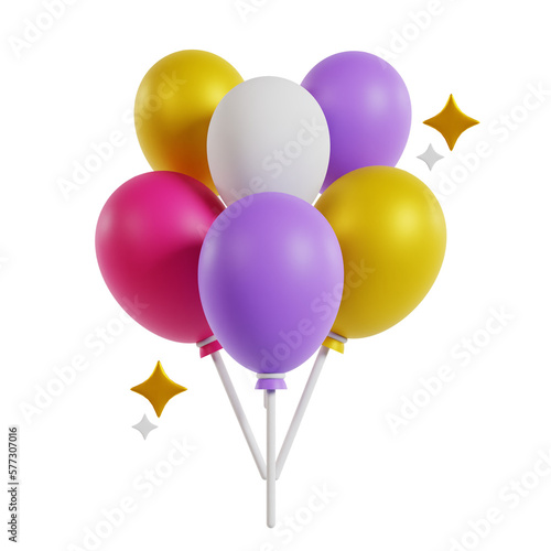 Fotobehang Party Balloons 3D
