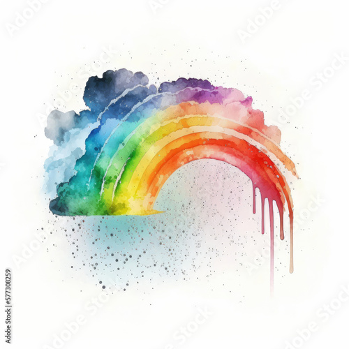 Watercolor Rainbow Illustration AI Generative