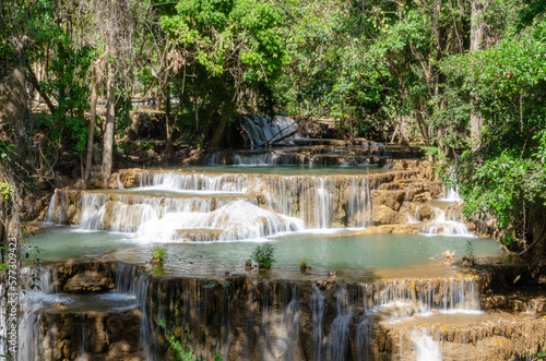 Fototapeta Naklejka Na Ścianę i Meble -  Huay Mae Khamin Waterfall at Kanchanaburi, Thailand
