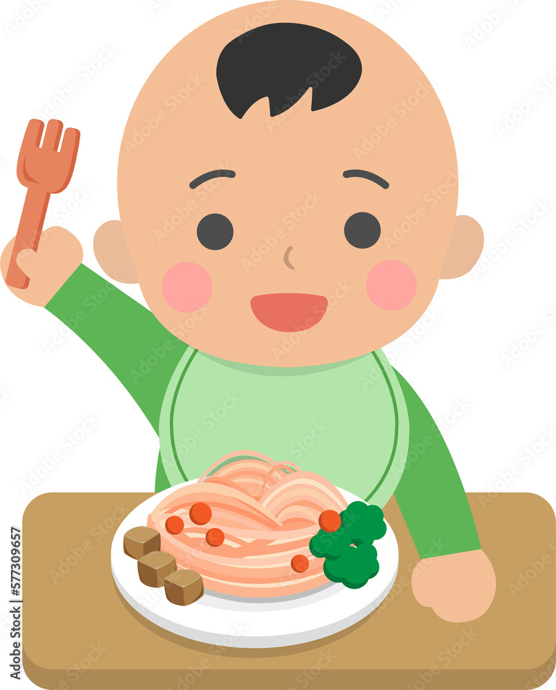 Baby eats noodles happily, healthy and delicious baby non-staple food Baby eats noodles happily, healthy and delicious baby non-staple food