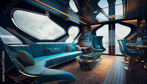 interior of luxury motoryacht