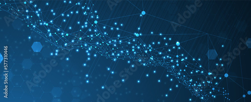 Quantum processing. Deep learning artificial intelligence. Future new technology  for business or science presentation