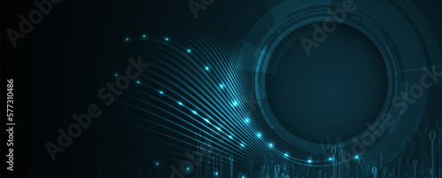 Quantum processing. Deep learning artificial intelligence. Future new technology  for business or science presentation