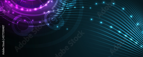 Quantum processing. Deep learning artificial intelligence. Future new technology  for business or science presentation