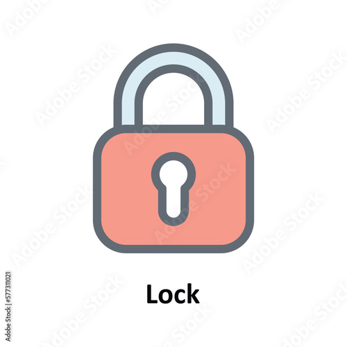 Lock Vector Fill Outline Icons. Simple stock illustration stock