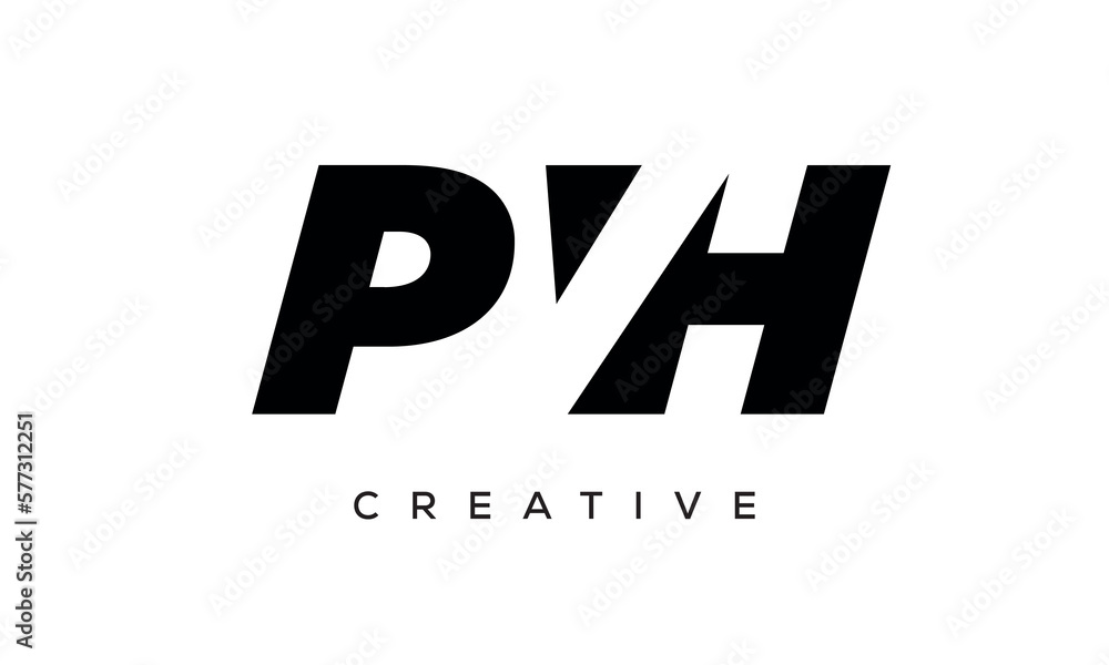 PVH letters negative space logo design. creative typography monogram vector PVH letters negative space logo design. creative typography monogram vector