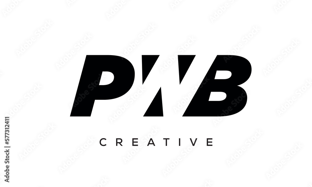 PWB letters negative space logo design. creative typography monogram vector PWB letters negative space logo design. creative typography monogram vector