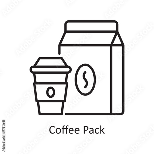 Coffee Pack Vector Outline Icon Design illustration. Grocery Symbol on White background EPS 10 File