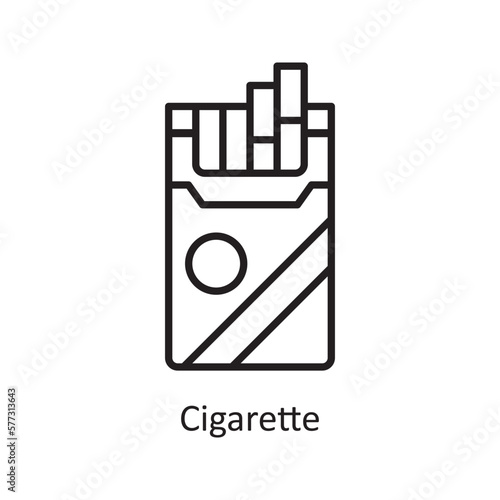 Cigarette Vector Outline Icon Design illustration. Grocery Symbol on White background EPS 10 File