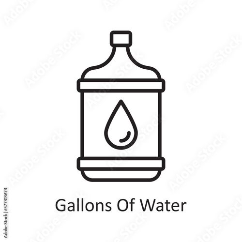 Gallons Of Water Vector Outline Icon Design illustration. Grocery Symbol on White background EPS 10 File