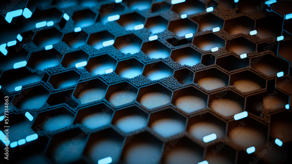 Shiny Abstract Hexagon Background With Dotted Pattern, 3D Render. Shiny Abstract Hexagon Background With Dotted Pattern, 3D Render.