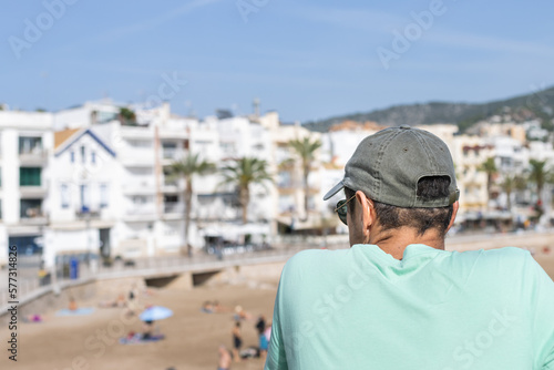 Colombian man on vacation in Sitges (Spain).