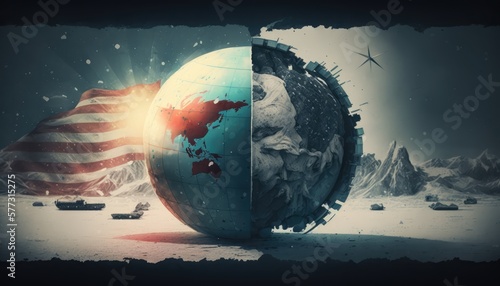 Chilling Cold War Concept Background - Perfect for History-themed Designs. Generative ai illustrattion.  photo