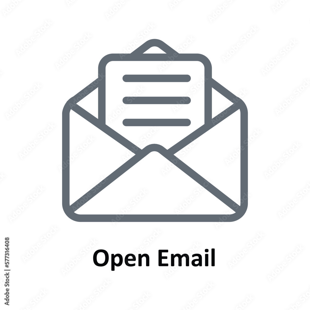 Open Email Vector Outline Icons. Simple stock illustration stock Open Email Vector Outline Icons. Simple stock illustration stock