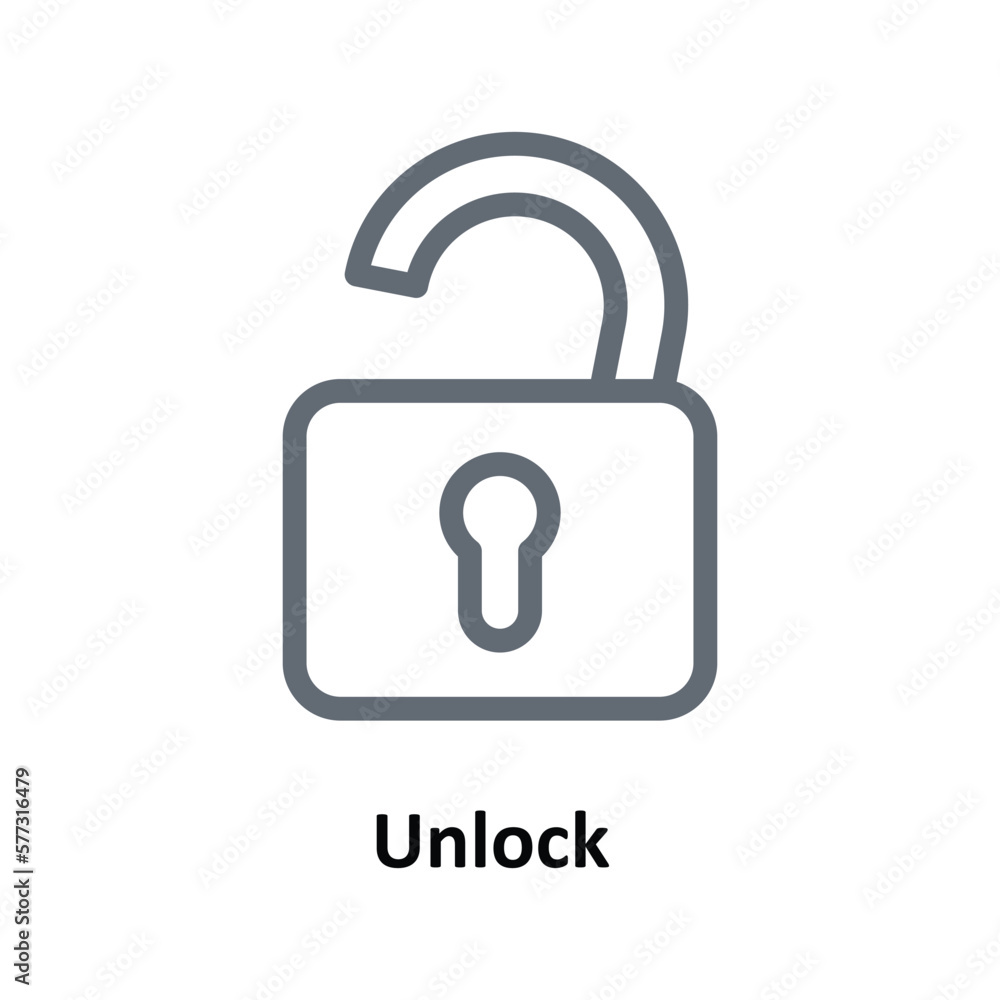 Unlock Vector Outline Icons. Simple stock illustration stock Unlock Vector Outline Icons. Simple stock illustration stock
